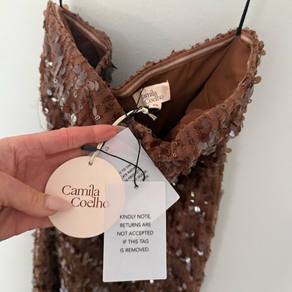 Camila Coelho Brown Sequin Maxi Dress - Picture 5 of 7